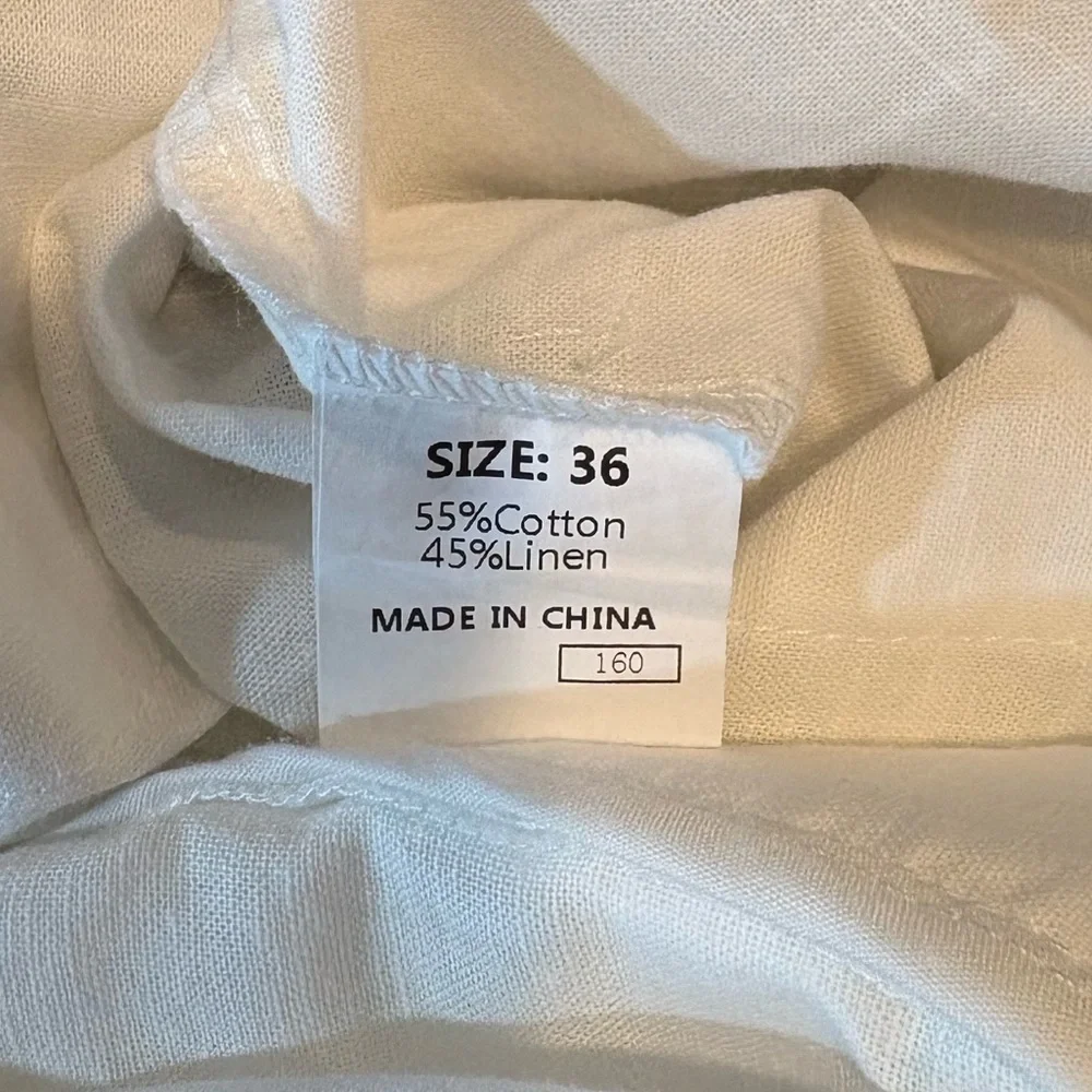 Men’s Linen Blend Pants Size 36 – 55% Cotton 45% Linen – Drawstring Waist – NIP